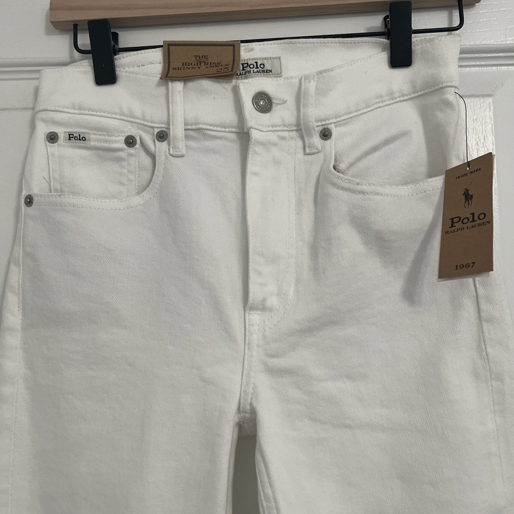 Polo Ralph Lauren High Rise Skinny Ankle Jeans White Women's Size 25 NWT Preppy - Picture 4 of 9